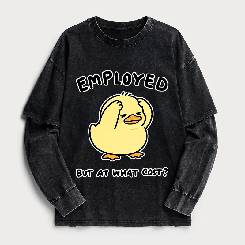 Tokyo-Tiger Funny Work Duck Washed Double Layer T-Shirt Sale