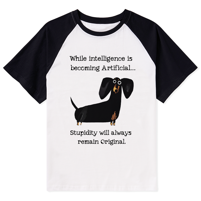 Tokyo-Tiger Dachshund Real Humor Funny Meme Raglan T-shirt