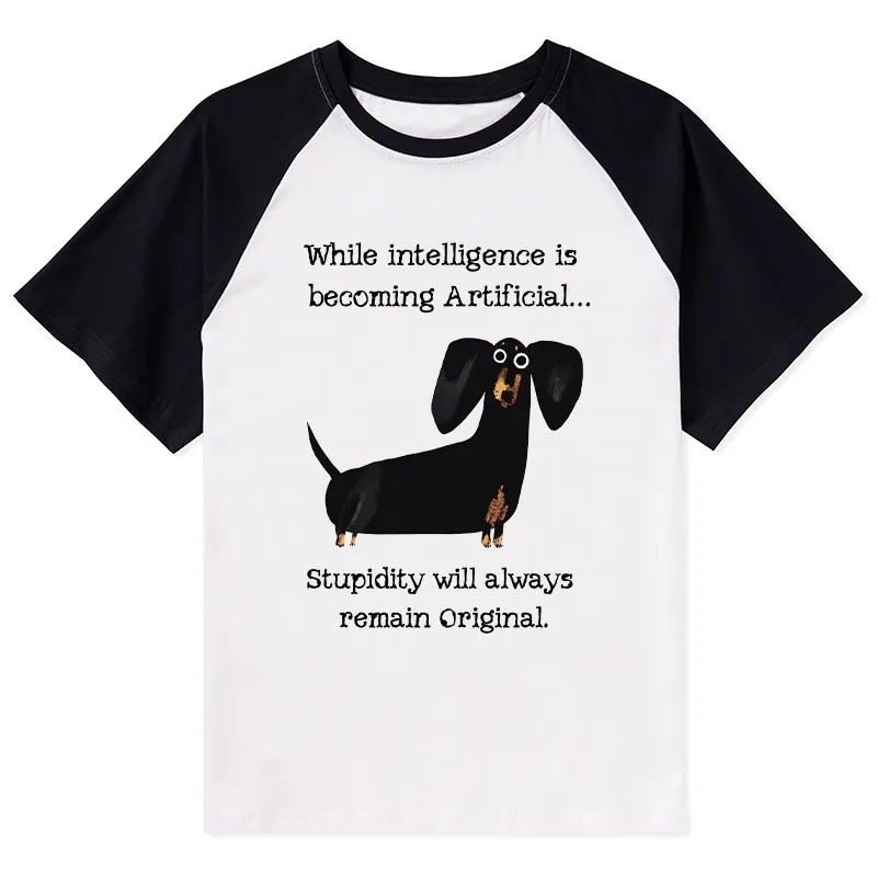 Tokyo-Tiger Dachshund Real Humor Funny Meme Raglan T-shirt