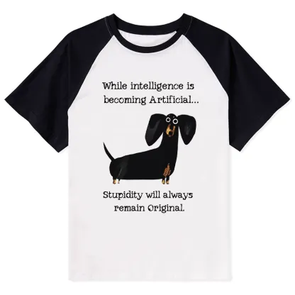 Tokyo-Tiger Dachshund Real Humor Funny Meme Raglan T-shirt
