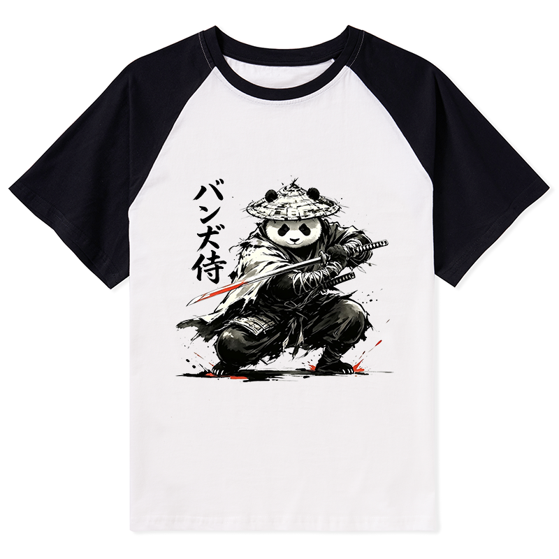 Tokyo-Tiger Panda Samurai Warrior Raglan T-shirt
