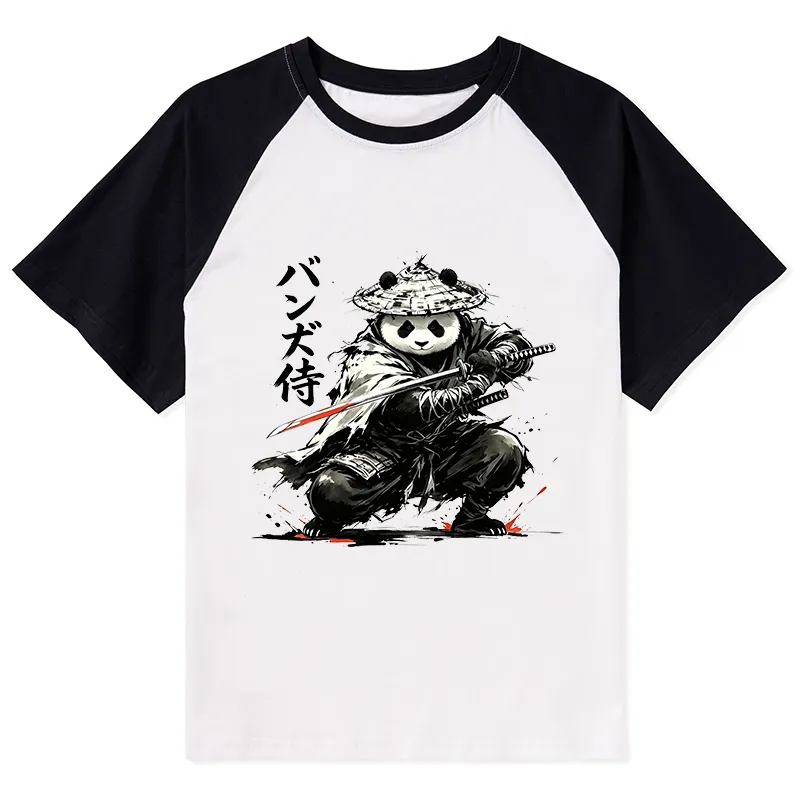 Tokyo-Tiger Panda Samurai Warrior Raglan T-shirt