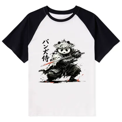 Tokyo-Tiger Panda Samurai Warrior Raglan T-shirt