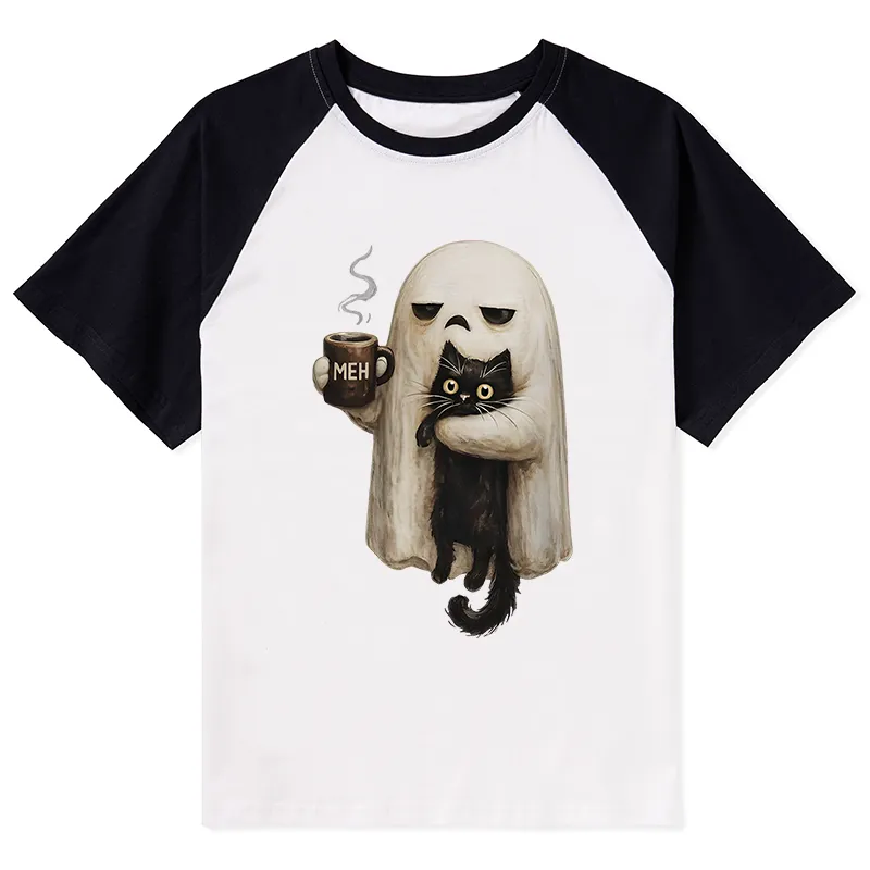Tokyo-Tiger Ghost Cat Coffee Mood Raglan T-shirt Sale