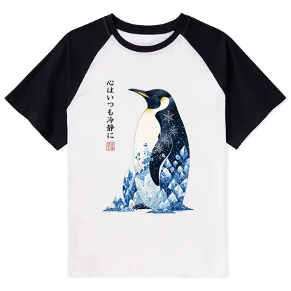 Tokyo-Tiger Keep Calm Penguin Raglan T-shirt