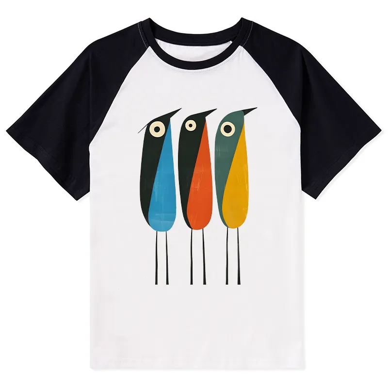 Tokyo-Tiger Bold Shape Birds Raglan T-shirt Sale