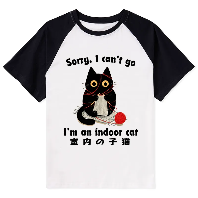 Tokyo-Tiger Indoor Cat Meme Raglan T-shirt