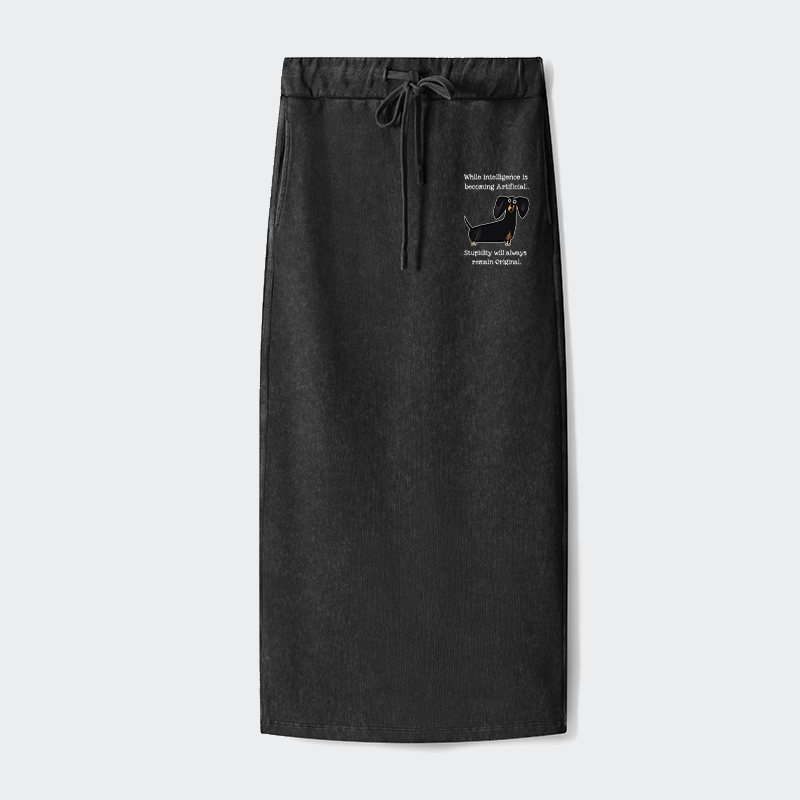 Tokyo-Tiger Dachshund Real Humor Funny Meme Washed Terry Skirt