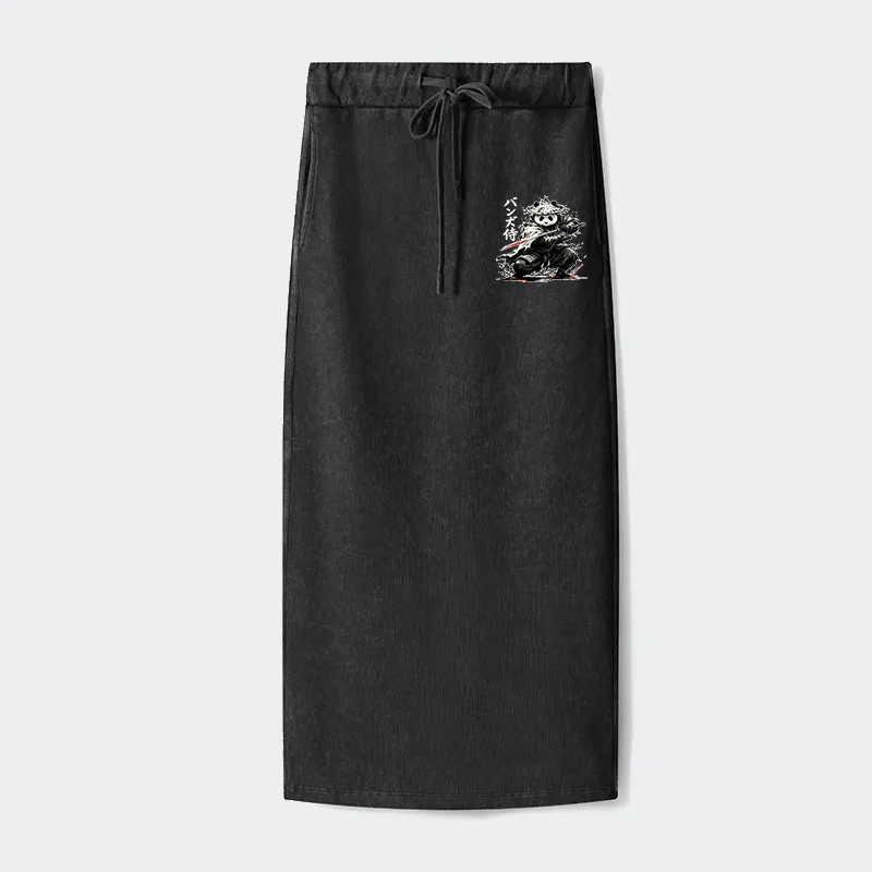 Tokyo-Tiger Panda Samurai Warrior Washed Terry Skirt Sale
