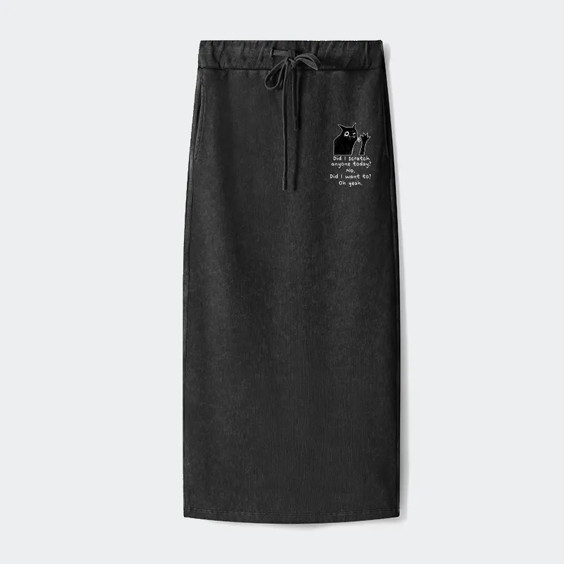 Tokyo-Tiger Black Cat Scratches People Washed Terry Skirt