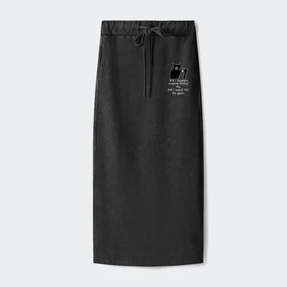 Tokyo-Tiger Black Cat Scratches People Washed Terry Skirt