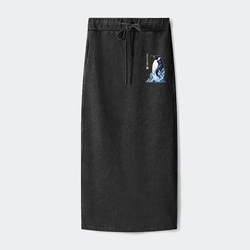 Tokyo-Tiger Keep Calm Penguin Washed Terry Skirt Sale