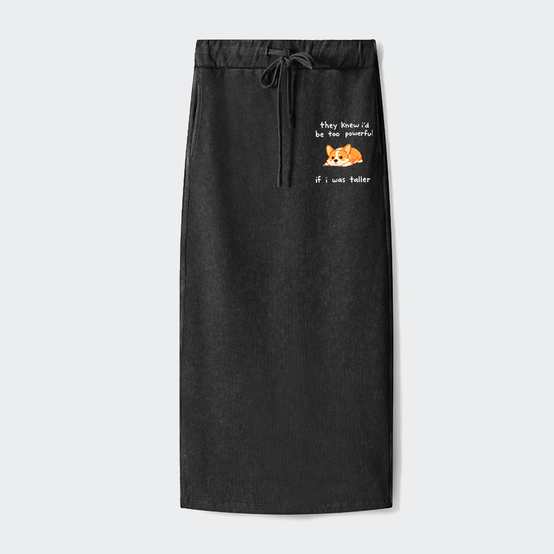 Tokyo-Tiger Funny Short Dog Joke Washed Terry Skirt