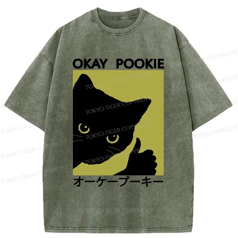 Tokyo-Tiger Okay Pookie Cat Washed T-Shirt