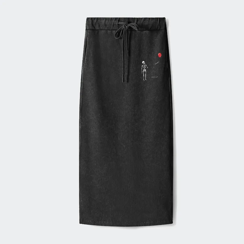 Tokyo-Tiger Skeleton Balloon Meme Washed Terry Skirt Sale