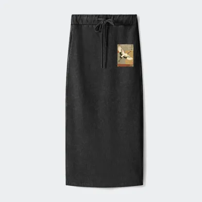 Tokyo-Tiger Crane Spirit Washed Terry Skirt