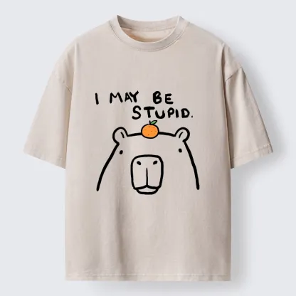 Tokyo‑Tiger Funny Capybara Orange Washed T‑Shirt