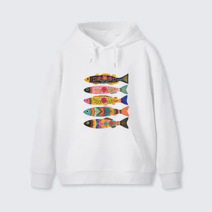 Tokyo-Tiger Colorful Patterned Fish Classic Hoodie