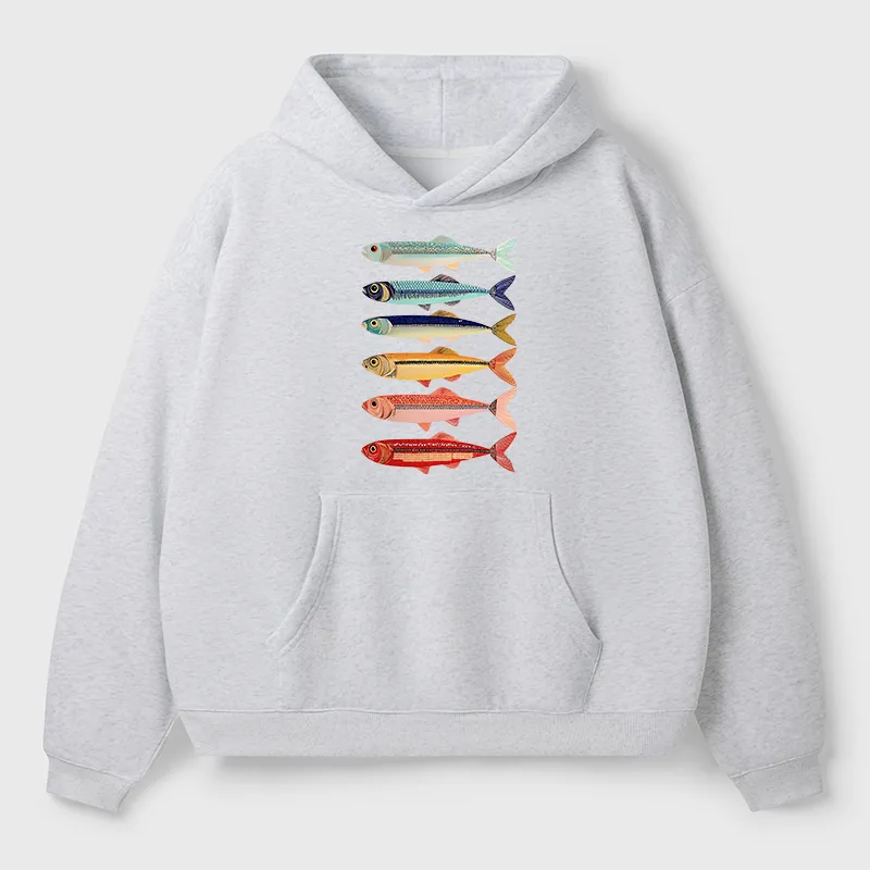 Tokyo-Tiger Colorful Fish Stack Adult Fleece Hoodie