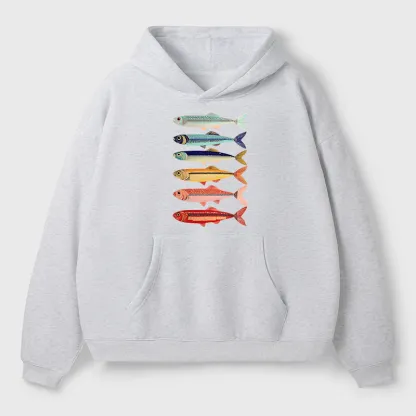 Tokyo-Tiger Colorful Fish Stack Adult Fleece Hoodie