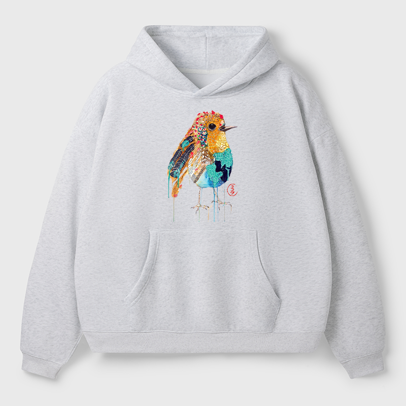 Tokyo-Tiger Sparkly Wild Bird Adult Fleece Hoodie