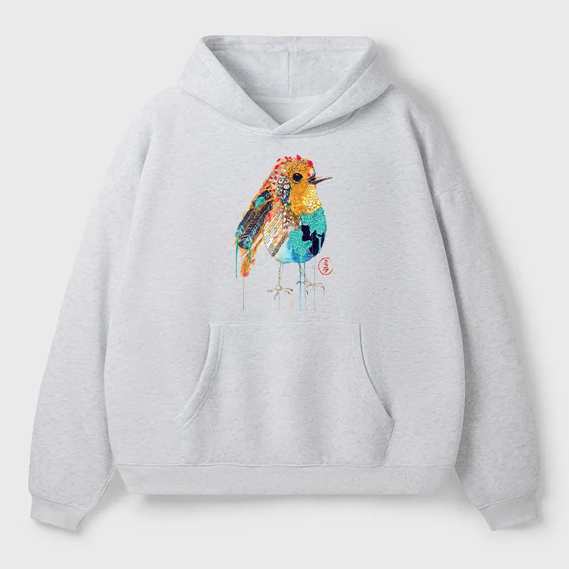 Tokyo-Tiger Sparkly Wild Bird Adult Fleece Hoodie