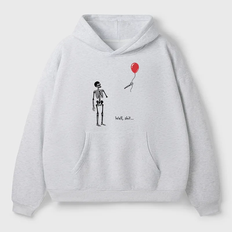 Tokyo-Tiger Skeleton Balloon Meme Adult Fleece Hoodie