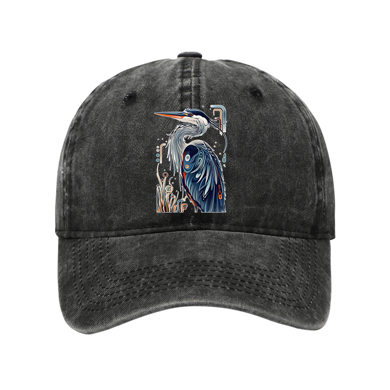 Tokyo-Tiger Stylish Blue Heron Washed Cap