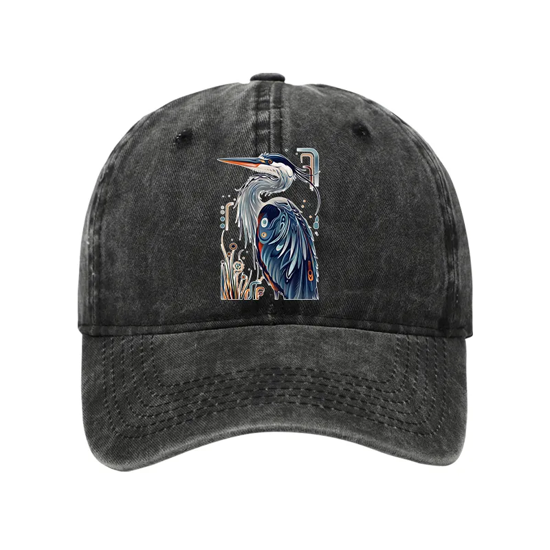 Tokyo-Tiger Stylish Blue Heron Washed Cap