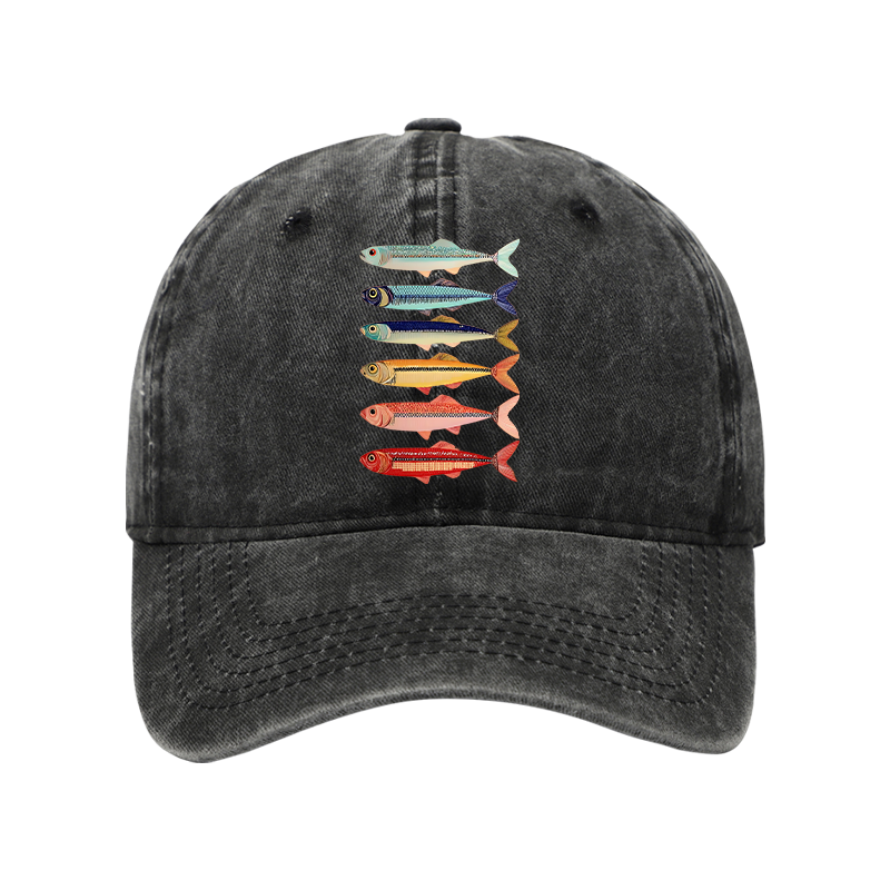 Tokyo-Tiger Colorful Fish Stack Washed Cap