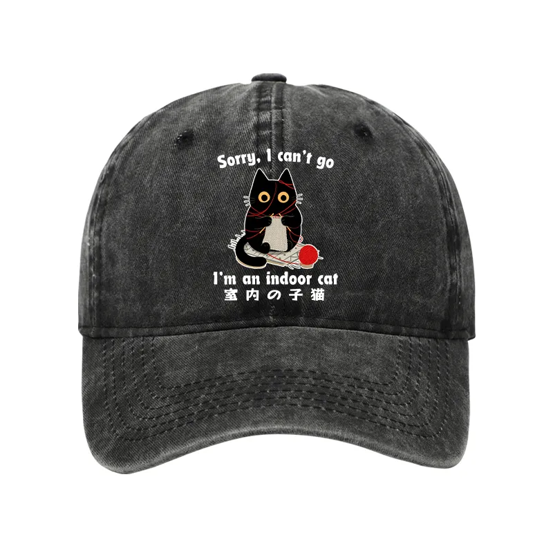 Tokyo-Tiger Indoor Cat Meme Washed Cap