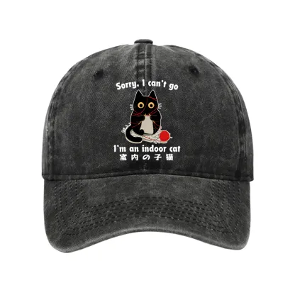 Tokyo-Tiger Indoor Cat Meme Washed Cap