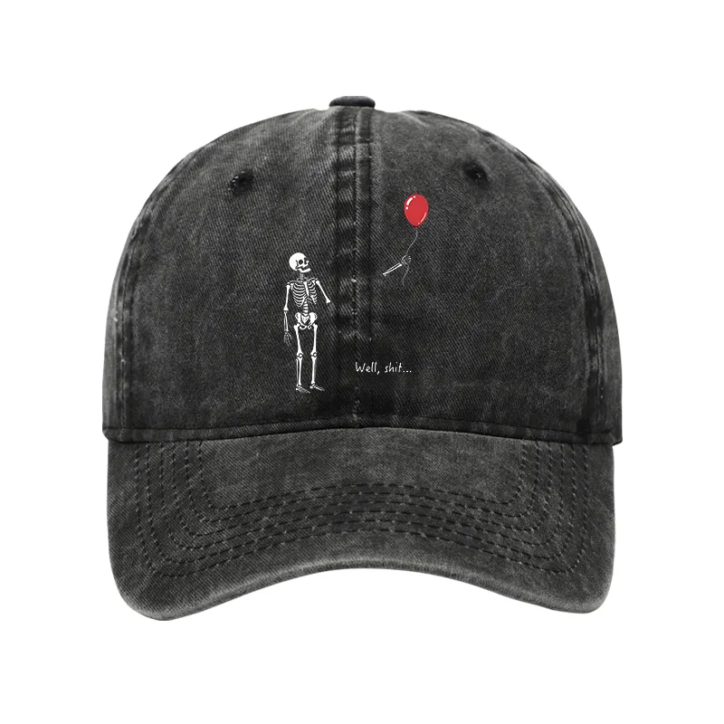 Tokyo-Tiger Skeleton Balloon Meme Washed Cap Sale