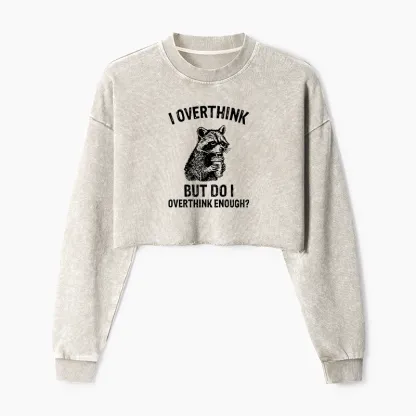 Tokyo-Tiger Constant Overthinking Washed Crop Sweatshirt