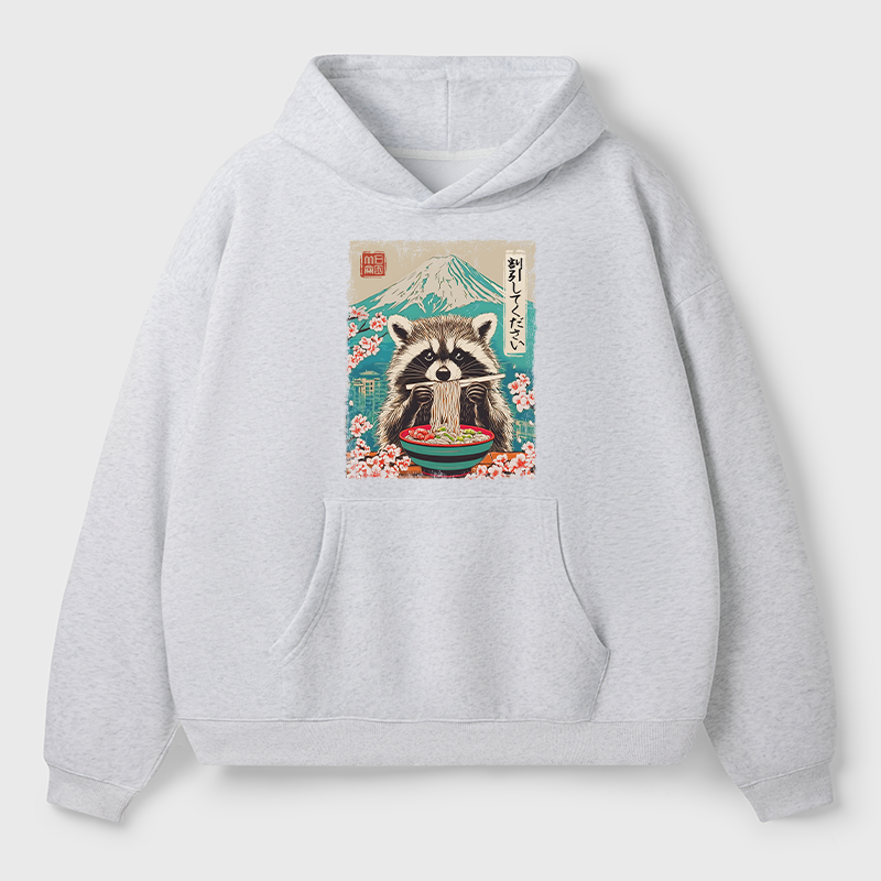 Tokyo-Tiger Please Give Raccoon A Discount Adult Fleece Hoodie