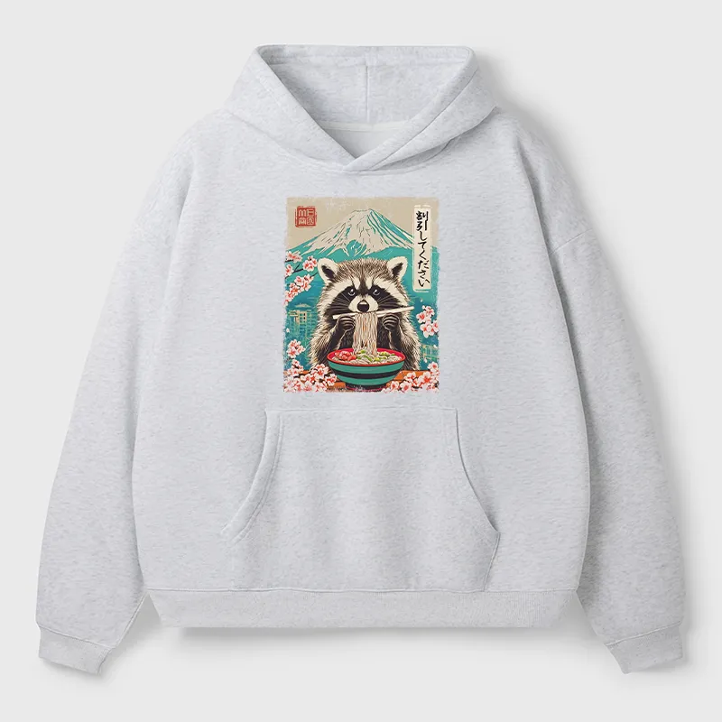Tokyo-Tiger Please Give Raccoon A Discount Adult Fleece Hoodie