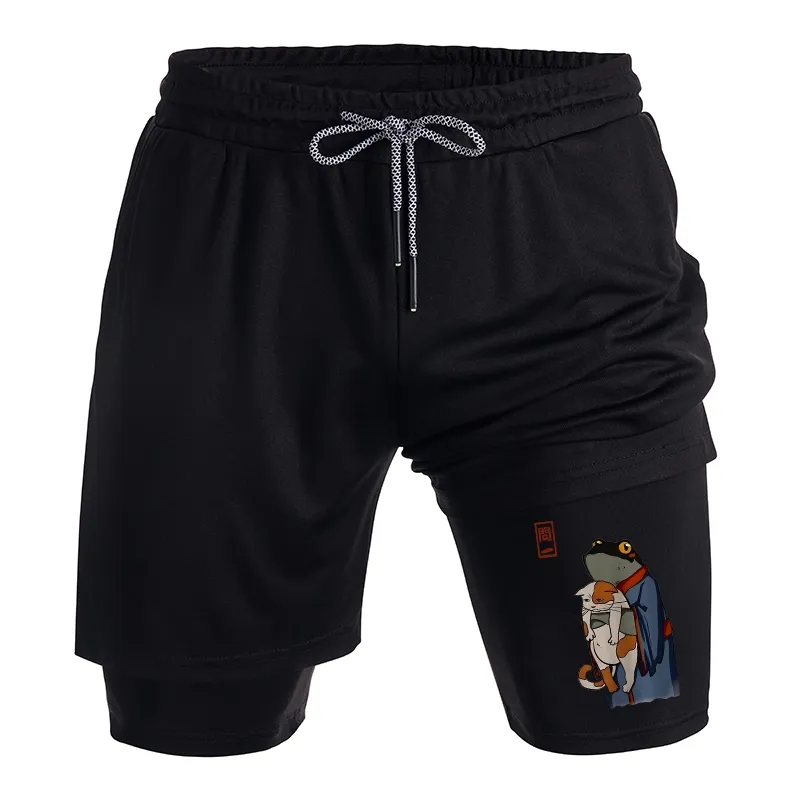 Tokyo-Tiger The Frog Holds The Cat Training Shorts
