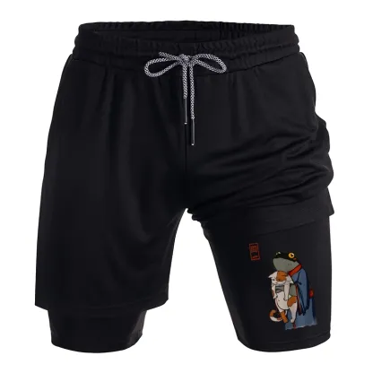 Tokyo-Tiger The Frog Holds The Cat Training Shorts