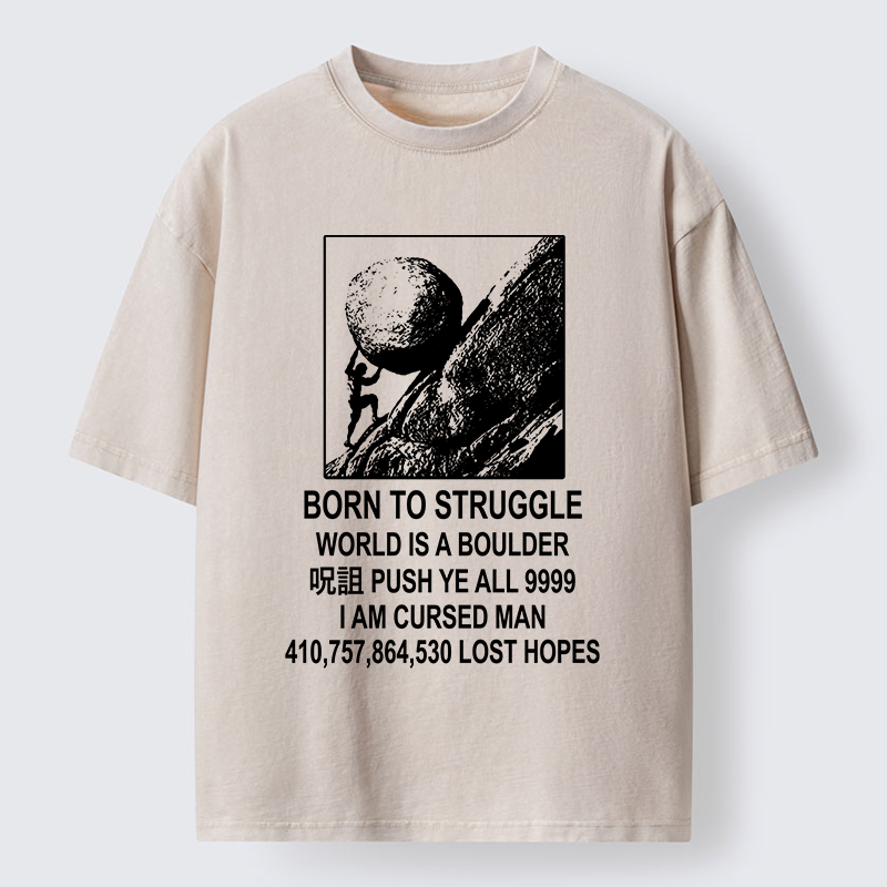 Tokyo‑Tiger Struggle Life Meme Washed T‑Shirt