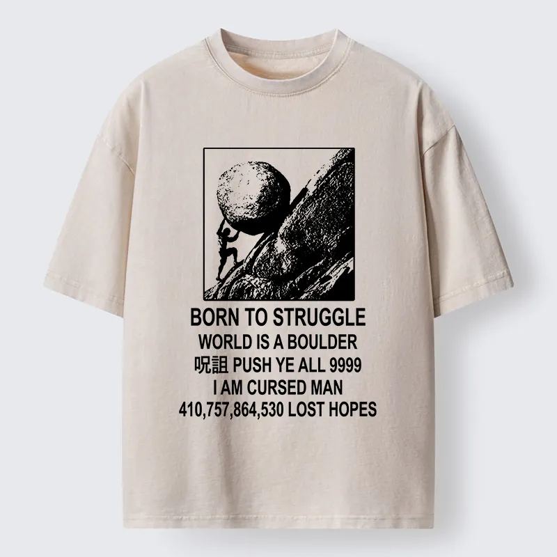 Tokyo‑Tiger Struggle Life Meme Washed T‑Shirt