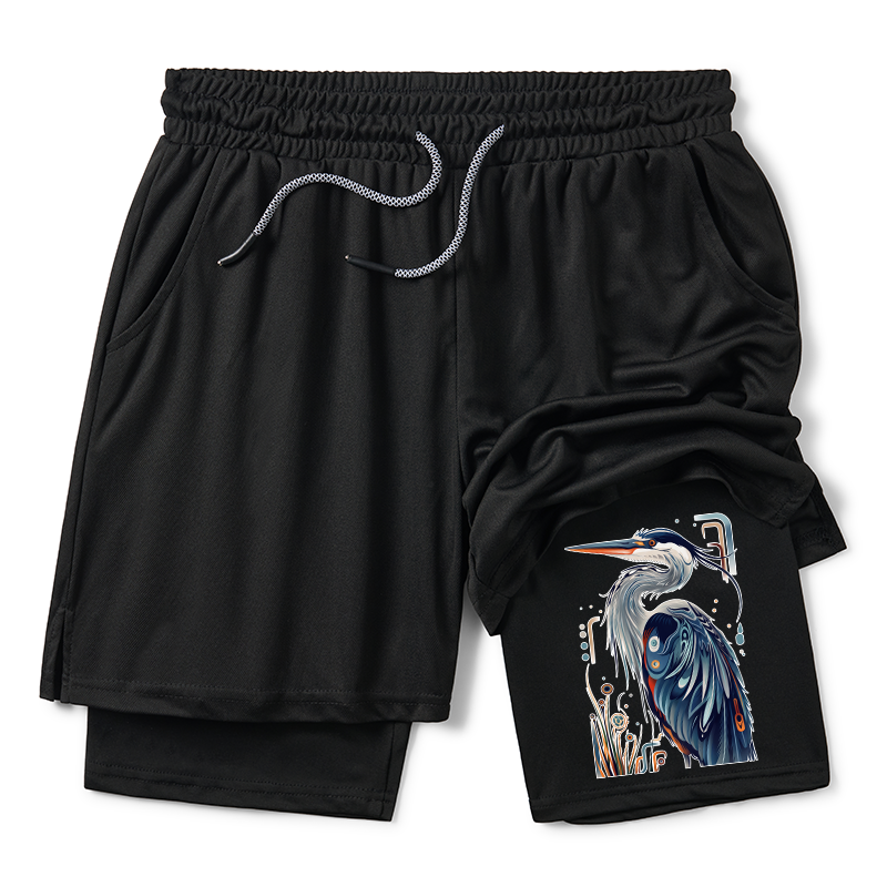 Tokyo-Tiger Stylish Blue Heron Training Shorts