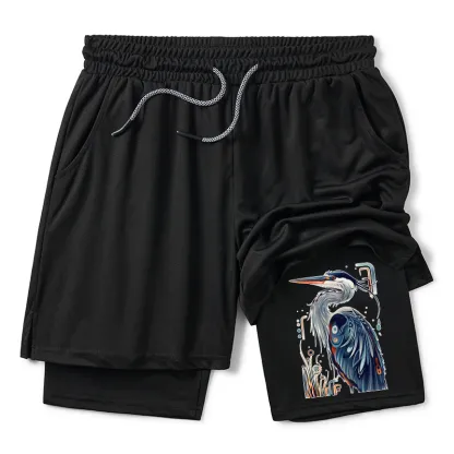 Tokyo-Tiger Stylish Blue Heron Training Shorts