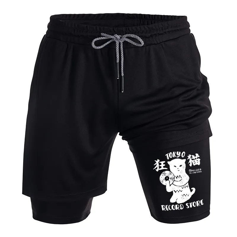 Tokyo-Tiger Tokyo Record Store Cat CD Training Shorts