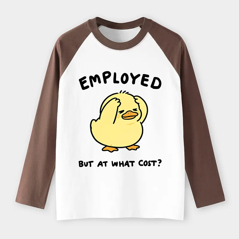 Tokyo-Tiger Funny Work Duck Raglan Long Sleeve T-shirt