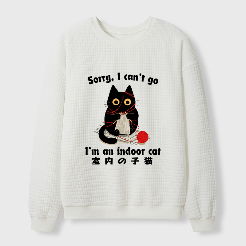 Tokyo-Tiger Indoor Cat Meme Waffle Sweatshirt