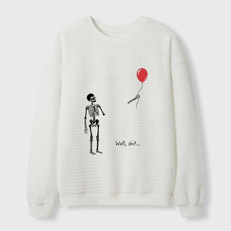 Tokyo-Tiger Skeleton Balloon Meme Waffle Sweatshirt