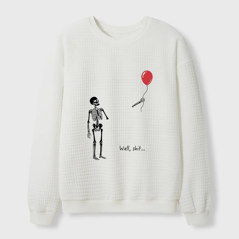 Tokyo-Tiger Skeleton Balloon Meme Waffle Sweatshirt