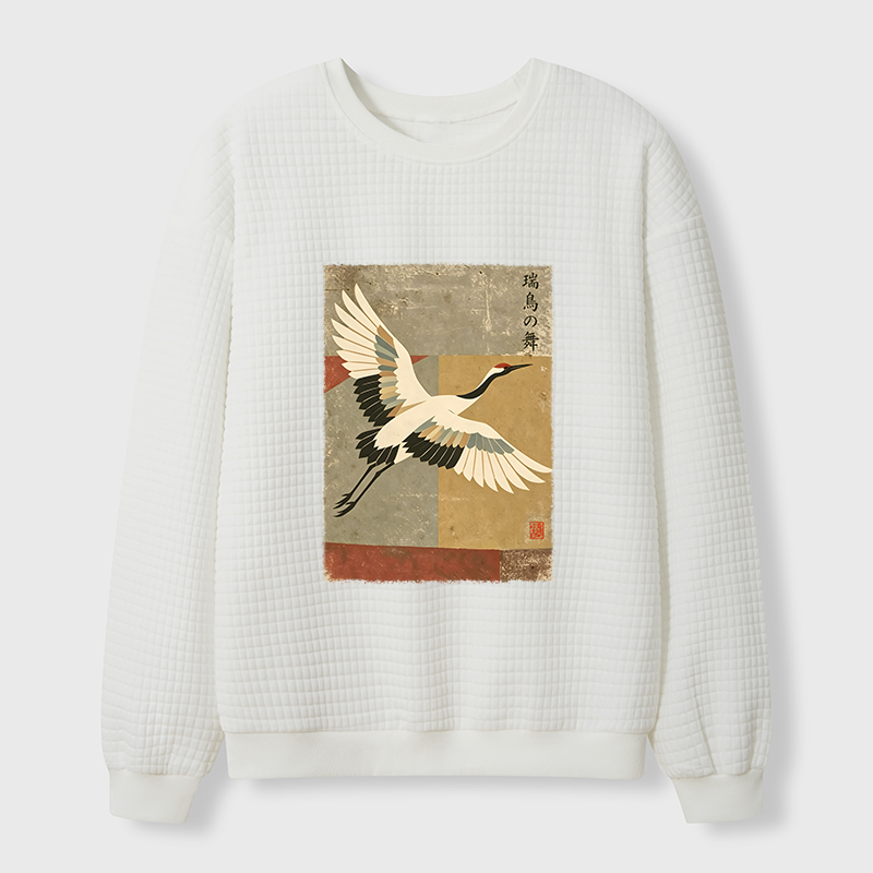 Tokyo-Tiger Crane Spirit Waffle Sweatshirt
