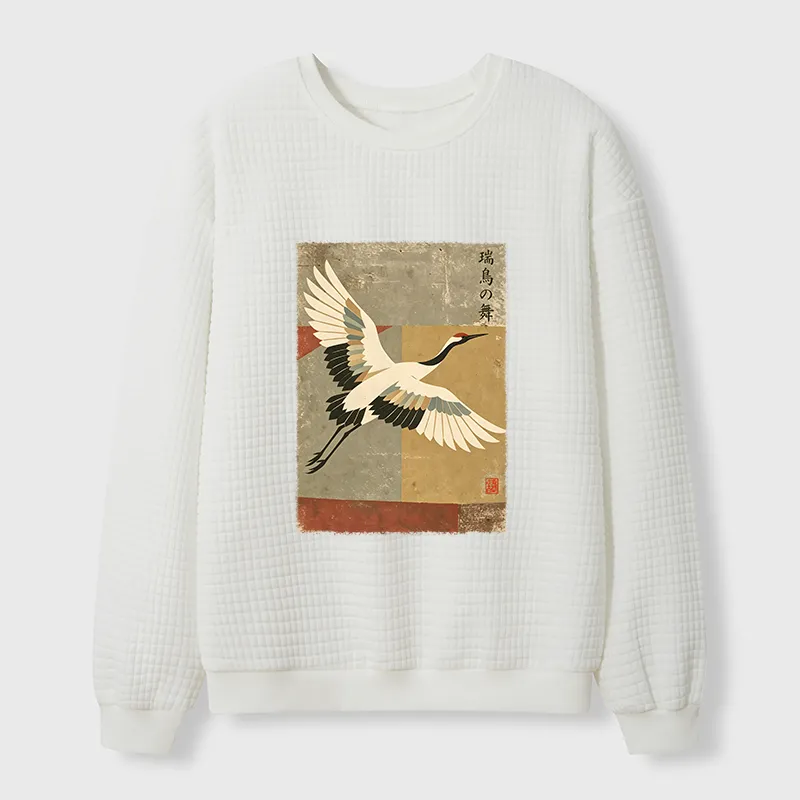 Tokyo-Tiger Crane Spirit Waffle Sweatshirt