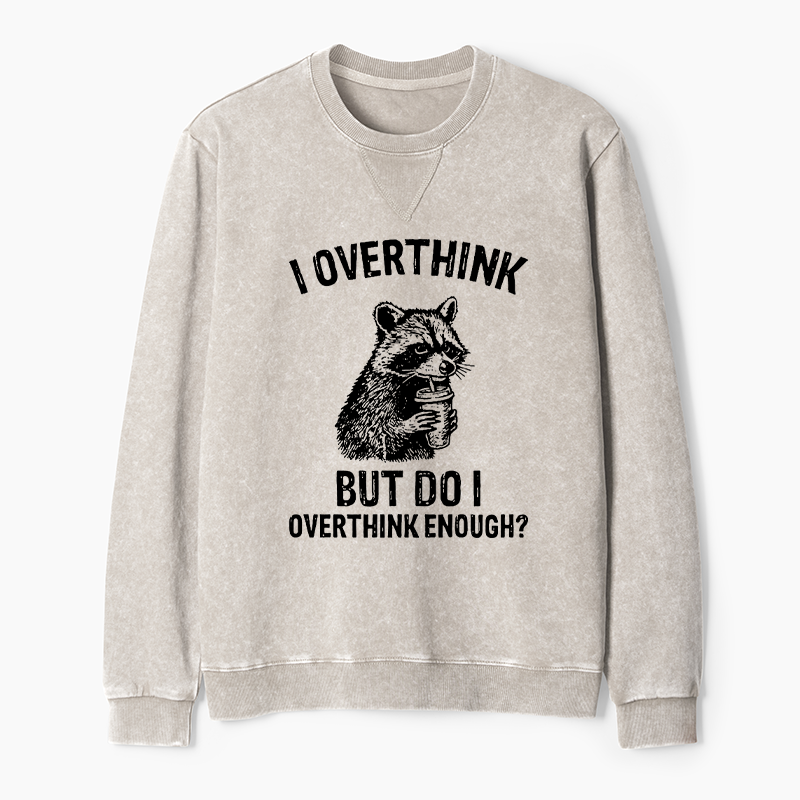 Tokyo-Tiger Constant Overthinking Washed Terry Sweatshirt